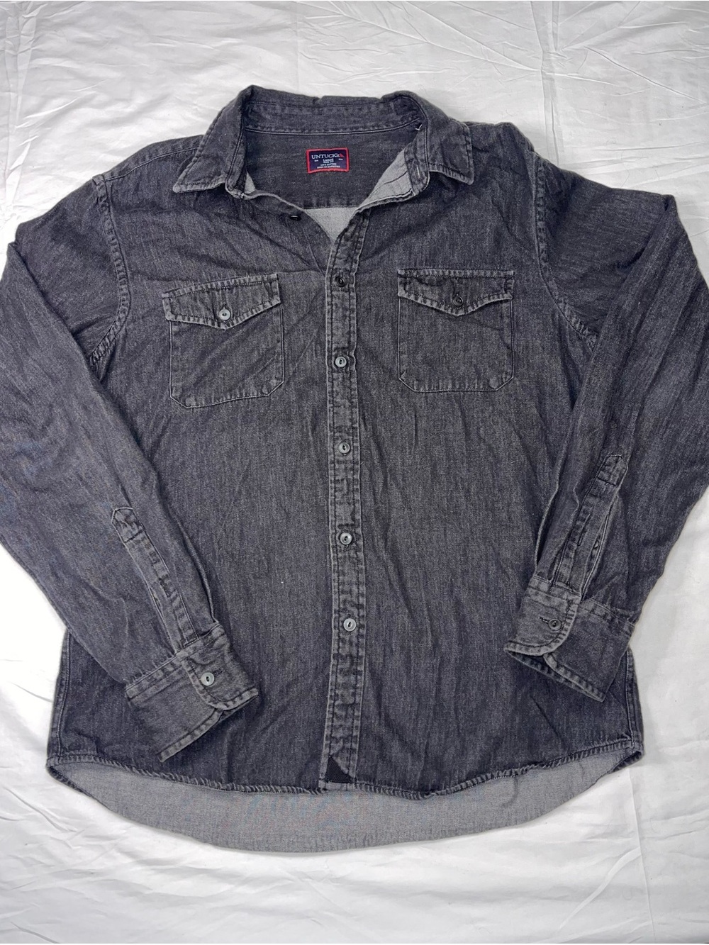 UNTUCKit Men's Washed Charcoal Button-Down Shirt